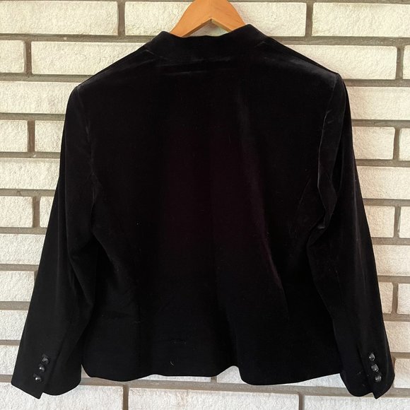 Nine West Black Velvet Blazer Size 12 - Picture 2 of 4